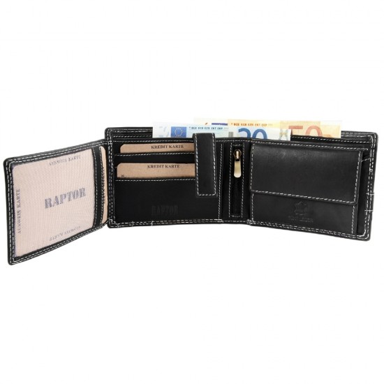 RAPTOR ΑΝΔΡΙΚΟ ΠΟΡΤΟΦΟΛΙ ΑΠΟ ΓΝΗΣΙΟ ΔΕΡΜΑ. FORMAT 13 X 10 CM. RA40030-001