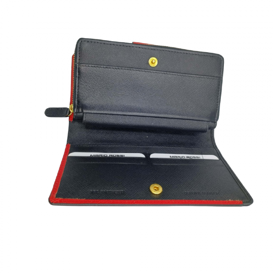 MARIO ROSSI ΓΥΝΑΙΚΕΙΟ ΠΟΡΤΟΦΟΛΙ ΑΠΟ ΓΝΗΣΙΟ ΔΕΡΜΑ ΣΕ ΚΟΚΚΙΝΟ ΧΡΩΜΑ 1152RD-BL