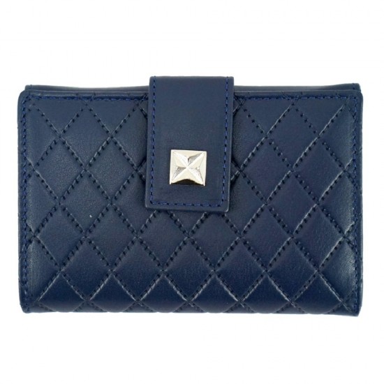 Γυναικείο δερμάτινο πορτοφόλι LUXUS 40014 BLUE