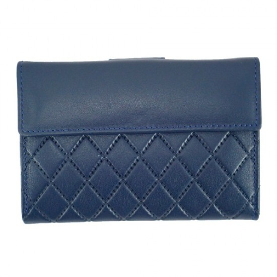 Γυναικείο δερμάτινο πορτοφόλι LUXUS 40014 BLUE