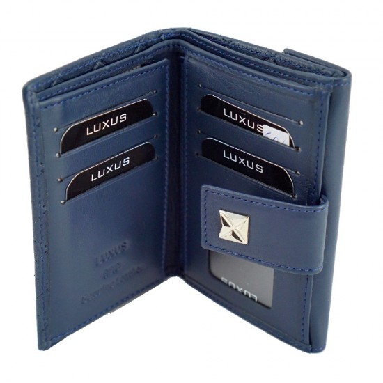 Γυναικείο δερμάτινο πορτοφόλι LUXUS 40014 BLUE