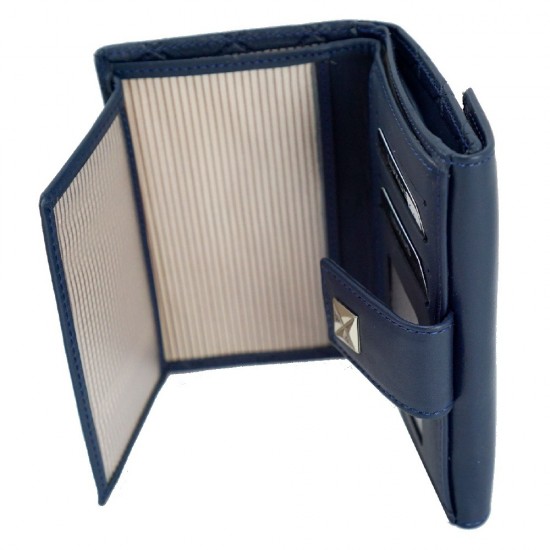 Γυναικείο δερμάτινο πορτοφόλι LUXUS 40014 BLUE