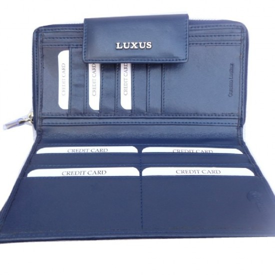 ΔΕΡΜΑΤΙΝΟ ΓΥΝΑΙΚΕΙΟ ΠΟΡΤΟΦΟΛΙ Luxus 50311, Δέρμα, Μπλε
