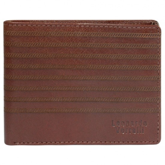 Πορτοφόλι Leonardo Verrelli από γνήσιο δέρμα, προστασία RFID, 3000458-002