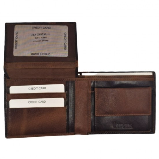 LUXUS ΔΕΡΜΑΤΙΝΟ ΠΟΡΤΟΦΟΛΙ ΚΑΦΕ LX4358BR