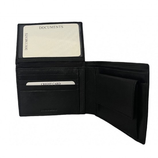 LUXUS ΔΕΡΜΑΤΙΝΟ ΠΟΡΤΟΦΟΛΙ ΜΑΥΡΟ/ΜΠΛΕ LX8339