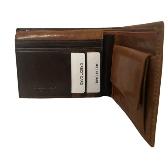 LUXUS ΔΕΡΜΑΤΙΝΟ ΠΟΡΤΟΦΟΛΙ ΚΑΦΕ LX4318 BR