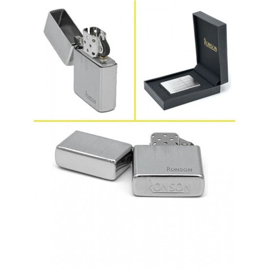 RONSON ΤΥΠΟΥ ZIPPO ΣΕ ΑΣΗΜΙ ΜΕ ΓΡΑΜΜΩΣΕΙΣ 20008