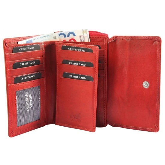 LEONARDO VERRELLI ΓΥΝΑΙΚΕΙΟ ΠΟΡΤΟΦΟΛΙ ΑΠΟ ΓΝΗΣΙΟ ΔΕΡΜΑ, RFID ΠΡΟΣΤΑΣΙΑ 3000292-003